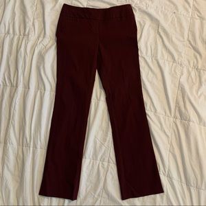 THE LIMITED exact stretch size 6 boot cut dress pants in maroon